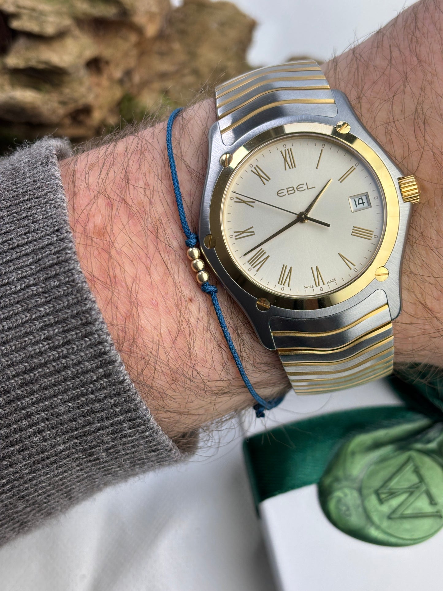 Adelsband in Asagi Blue mit Gelbgold
