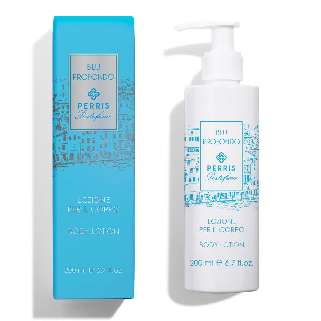 Perris Monte Carlo Portofino Blu Profondo Body Lotion mit Verpackung