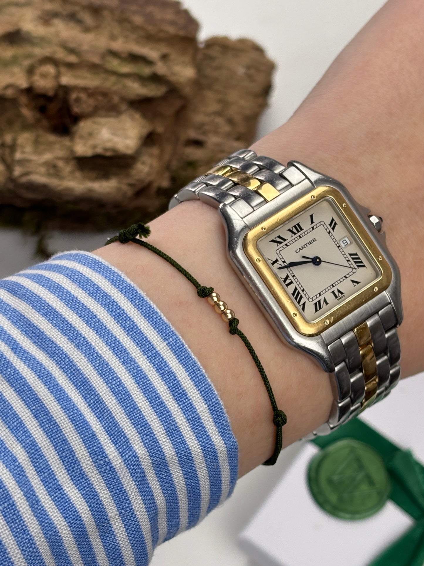 Adelsband in Royal Green mit Gelbgold