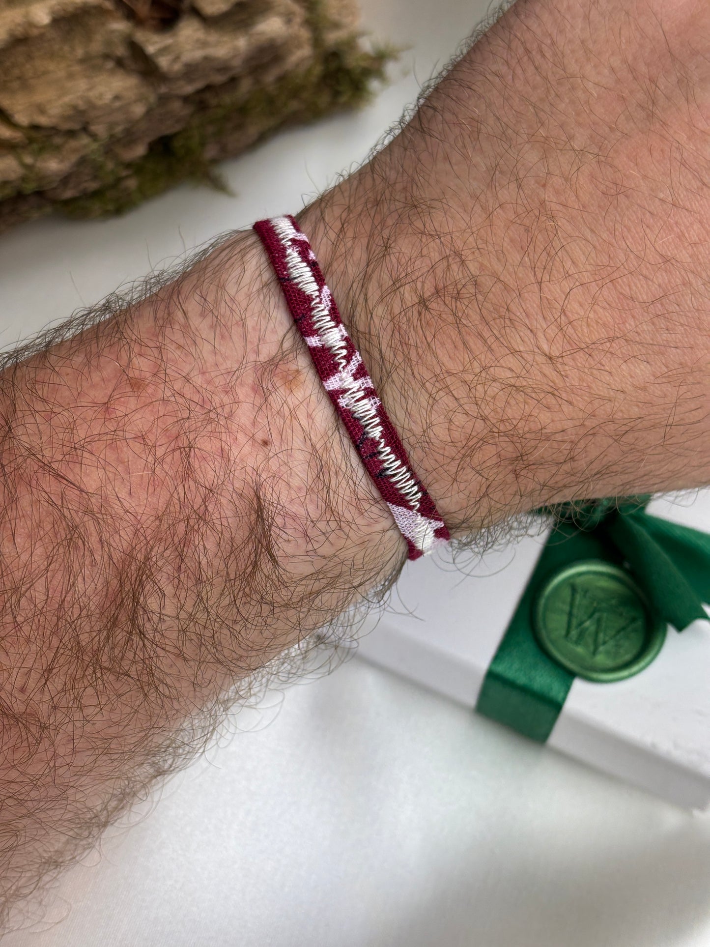 Bandana-Bracelet Supreme Burgundy/Ivory