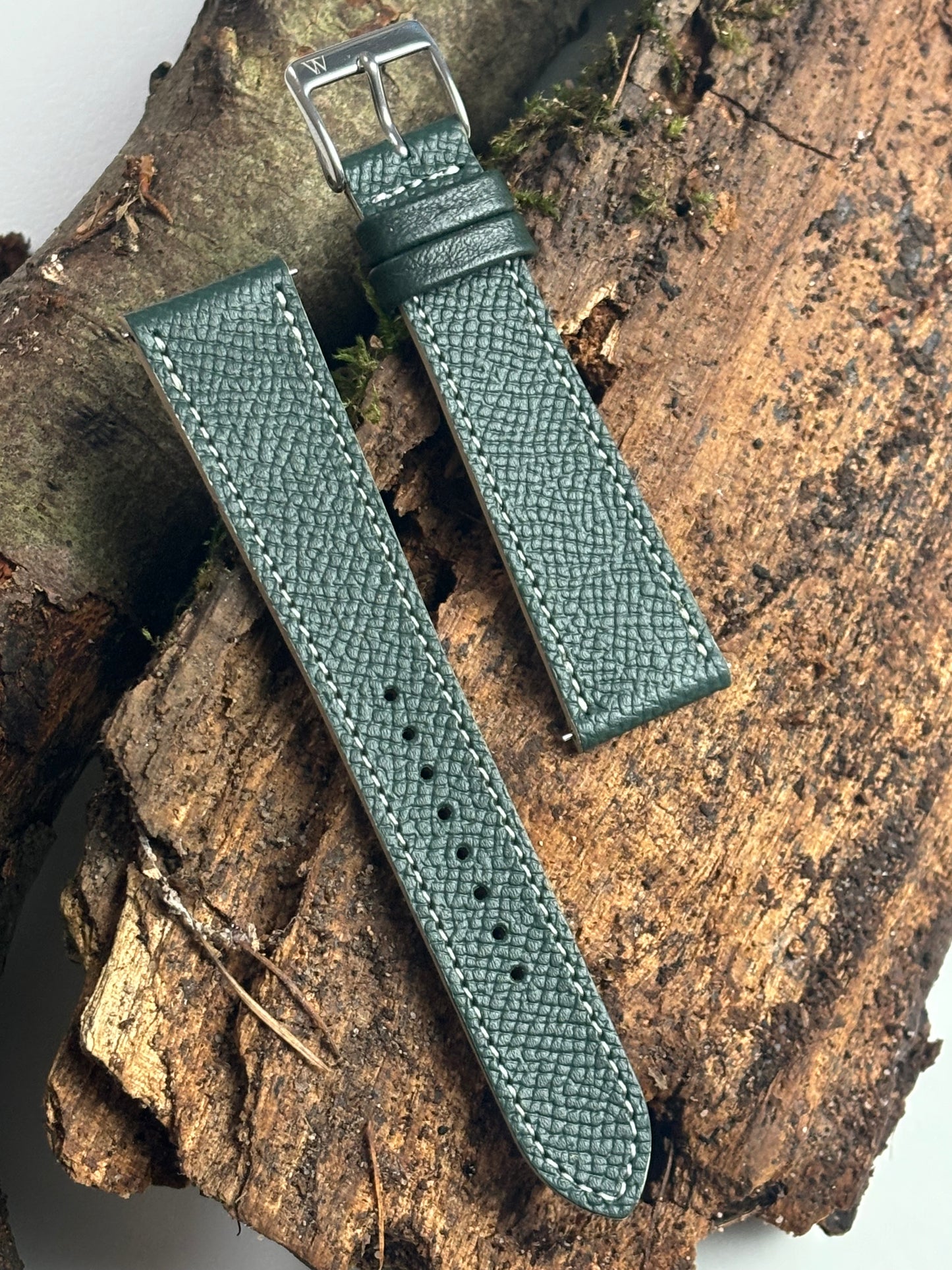 Kalbsleder Uhrenarmband Oxford | Tannengrün