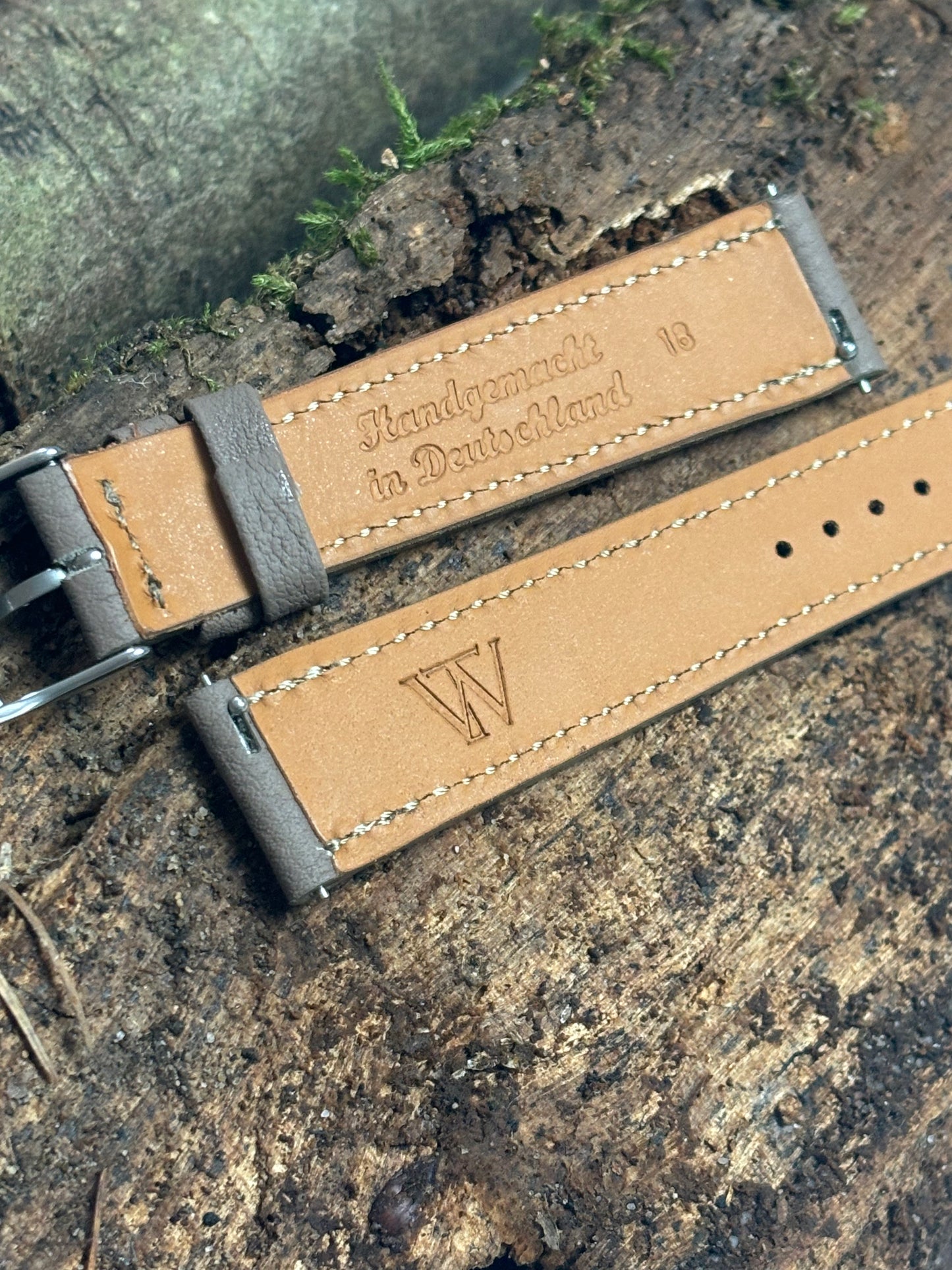 Kalbsleder Uhrenarmband Cambridge | Taupe