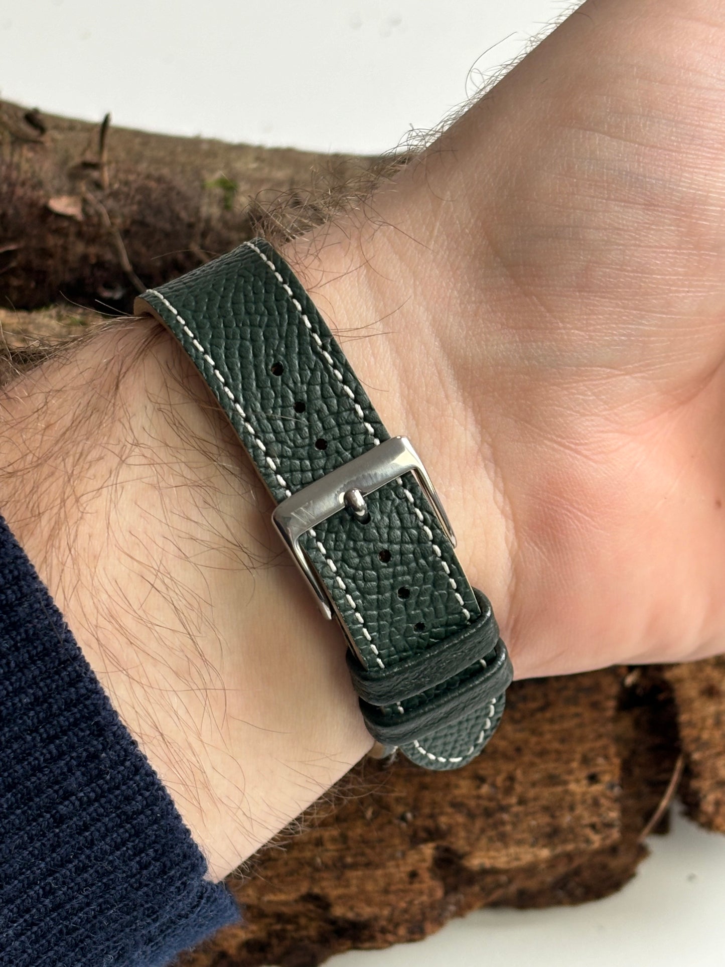 Kalbsleder Uhrenarmband Oxford | Tannengrün