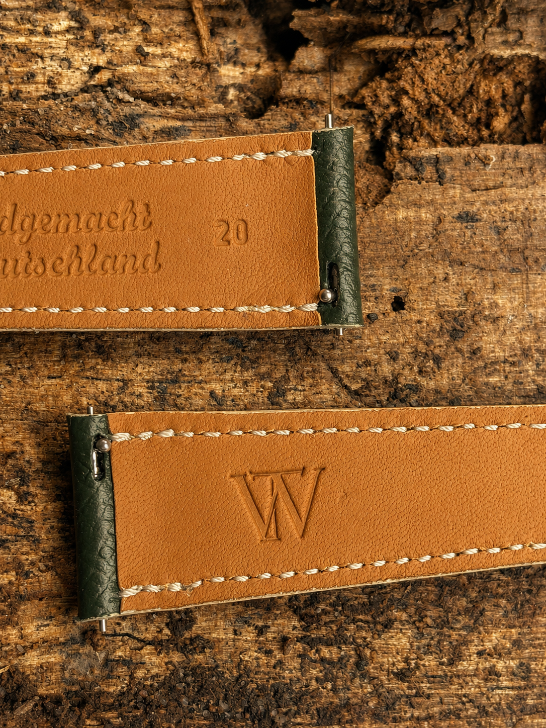 Kalbsleder Uhrenarmband Oxford - Tannengrün