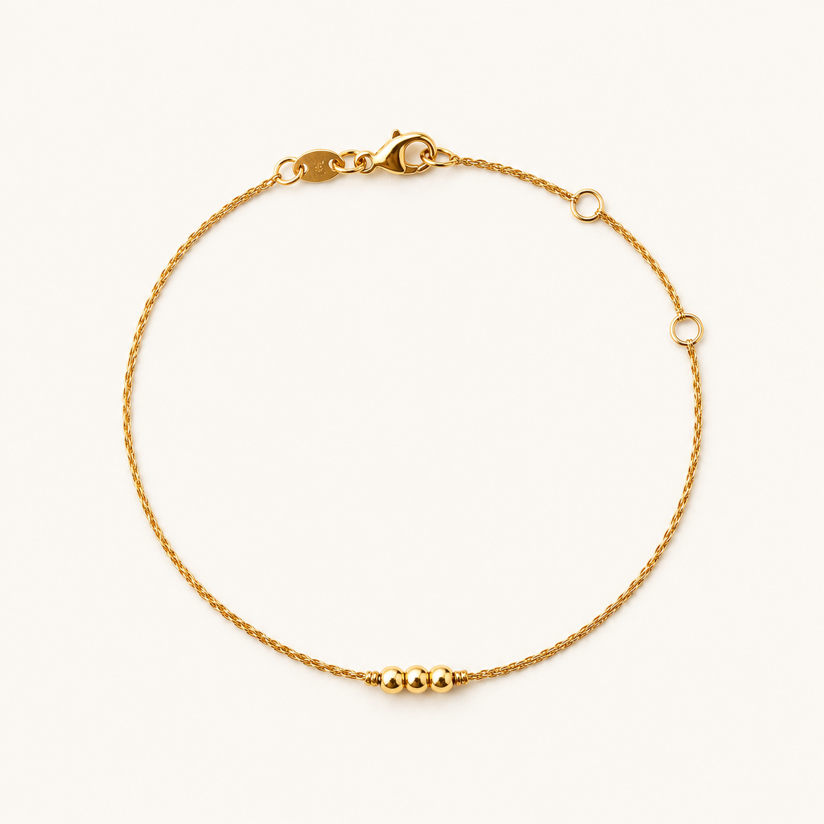 Adelsband Imperial in Gelbgold – Freisteller der Kette mit drei Goldkugeln