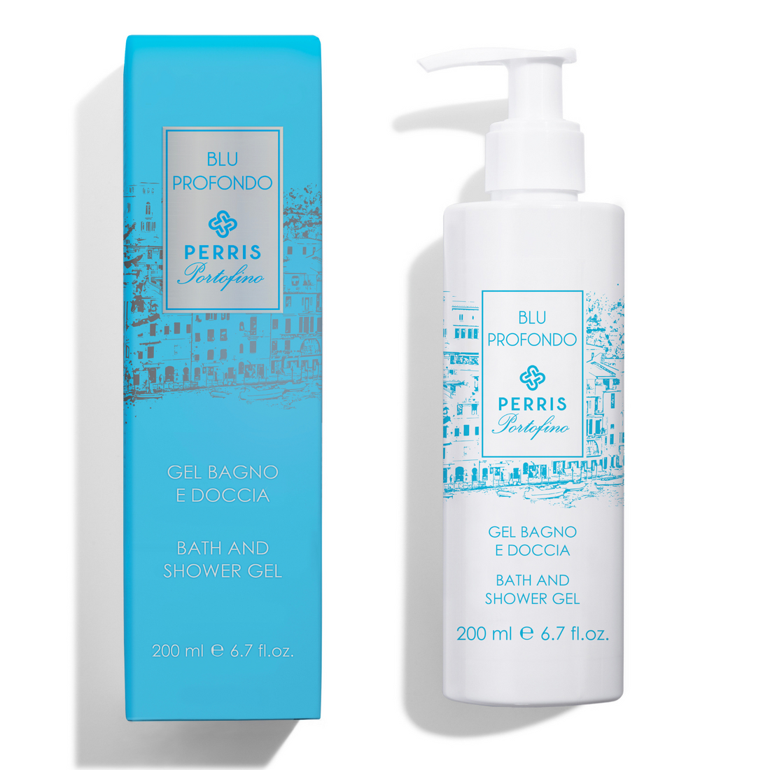 Perris Monte Carlo Portofino Blu Profondo Bath & Shower Gel mit Verpackung