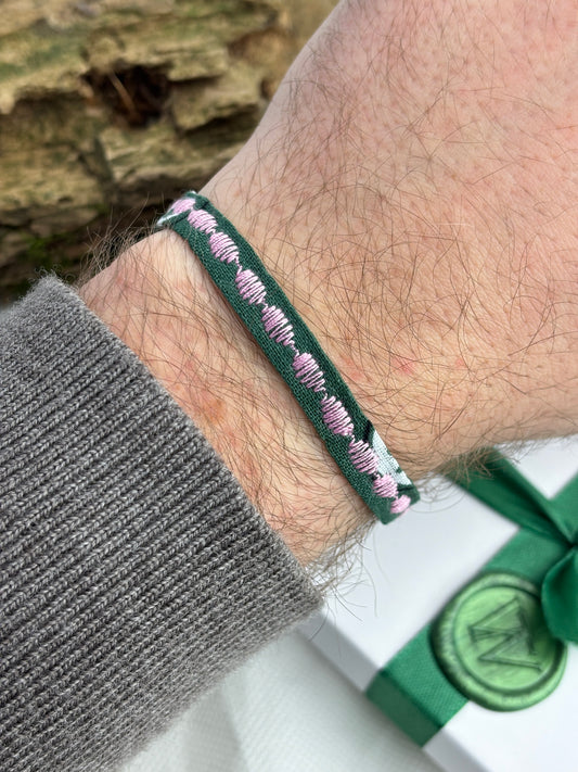 Bandana-Bracelete Royal Green/Heiress Pink
