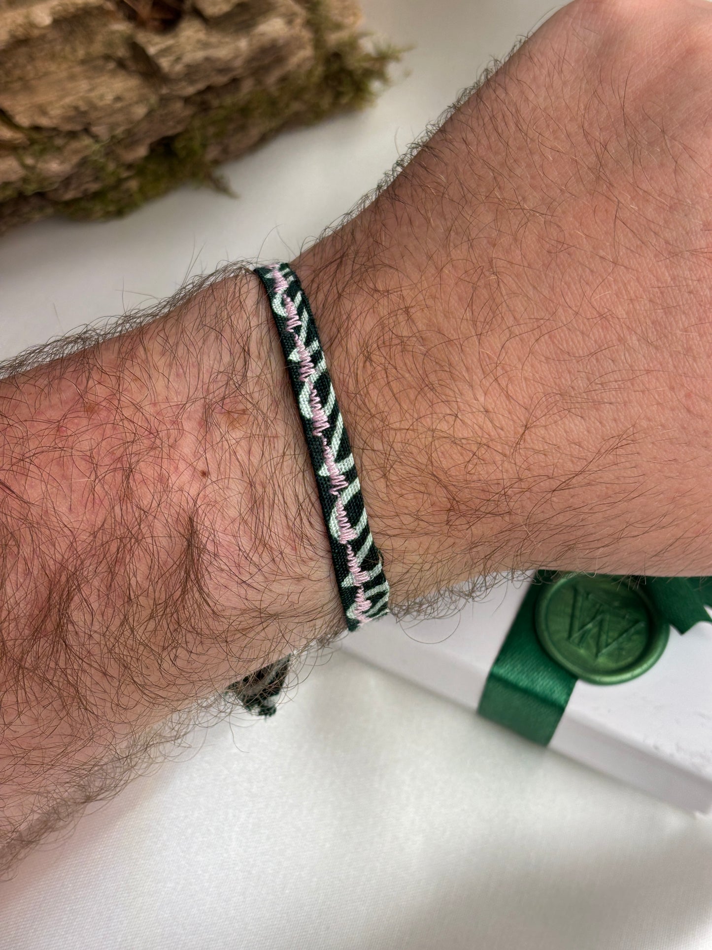 Bandana-Bracelete Royal Green/Heiress Pink