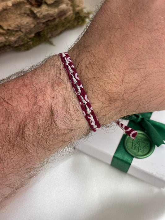 Bandana-Bracelet Supreme Burgundy/Ivory