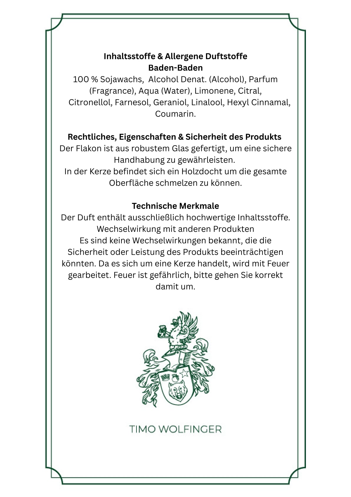 Roulette Royale, unsere Duftkerze „Baden-Baden“