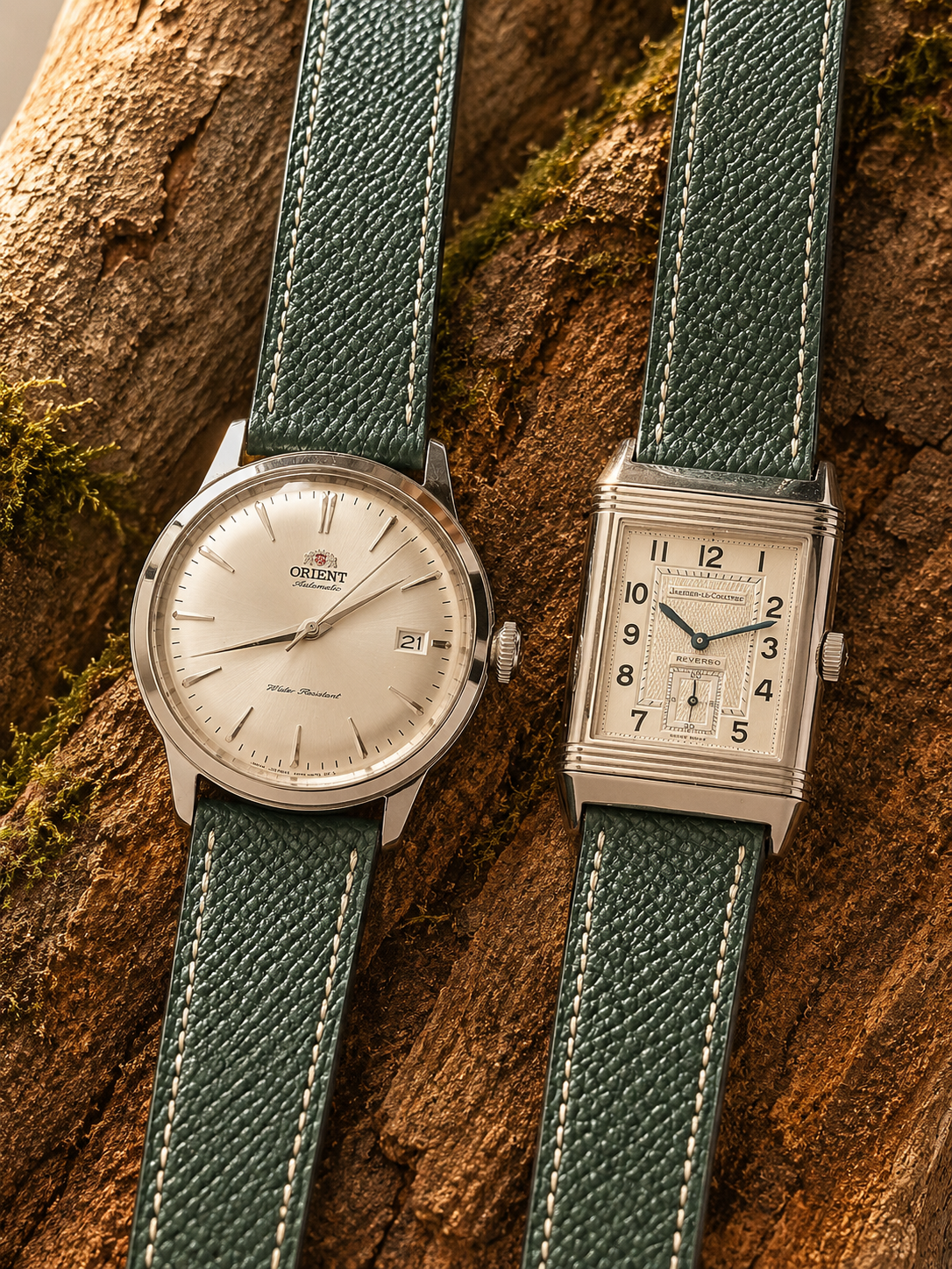 Kalbsleder Uhrenarmband Oxford - Tannengrün